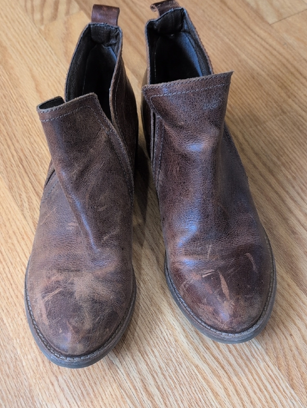 Brown Leather Booties Size 7.5 Women's